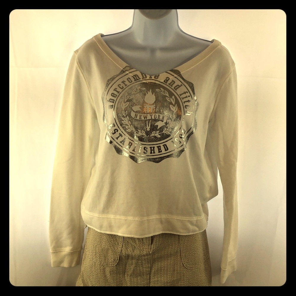 Abercrombie Kids XL sweat v-neck shirt white